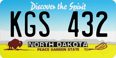 ND license plate KGS432