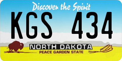 ND license plate KGS434