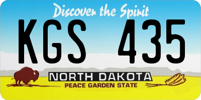 ND license plate KGS435