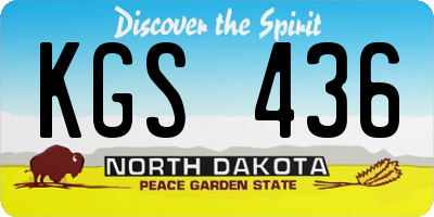 ND license plate KGS436
