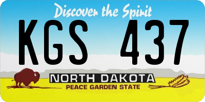 ND license plate KGS437