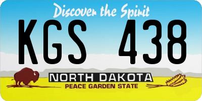 ND license plate KGS438
