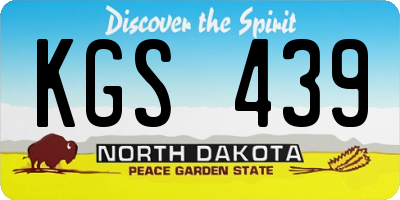 ND license plate KGS439