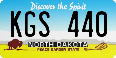 ND license plate KGS440