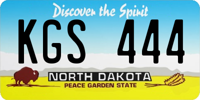 ND license plate KGS444