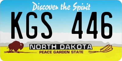 ND license plate KGS446