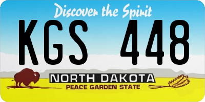 ND license plate KGS448