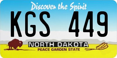 ND license plate KGS449