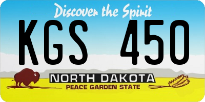 ND license plate KGS450