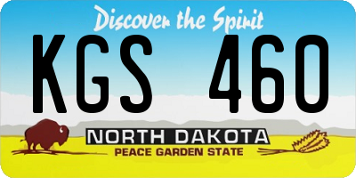 ND license plate KGS460