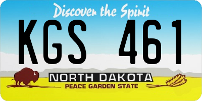 ND license plate KGS461