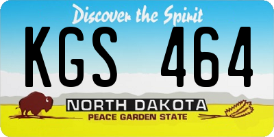 ND license plate KGS464