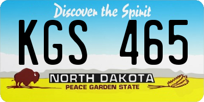 ND license plate KGS465