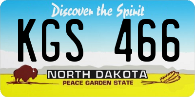 ND license plate KGS466