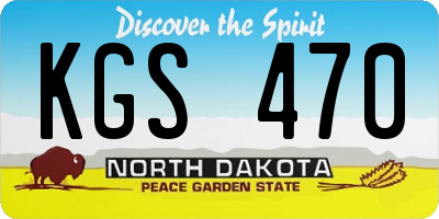 ND license plate KGS470