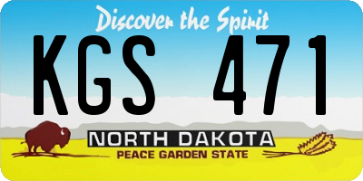 ND license plate KGS471