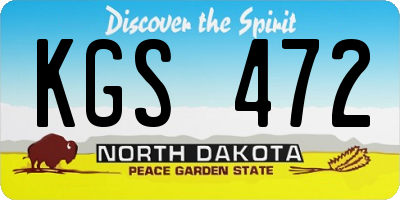 ND license plate KGS472