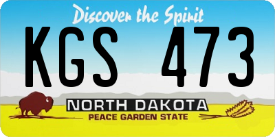 ND license plate KGS473