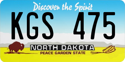 ND license plate KGS475