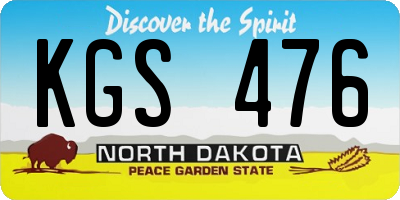 ND license plate KGS476