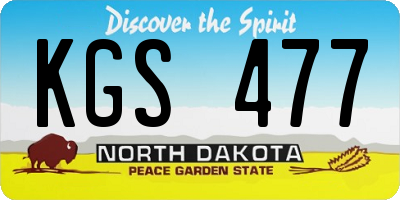 ND license plate KGS477