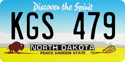 ND license plate KGS479