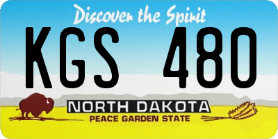ND license plate KGS480