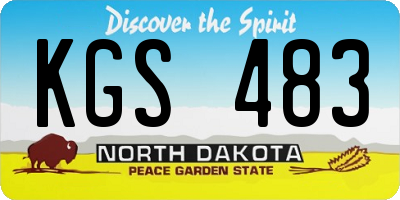 ND license plate KGS483