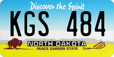 ND license plate KGS484