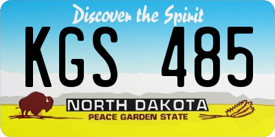 ND license plate KGS485
