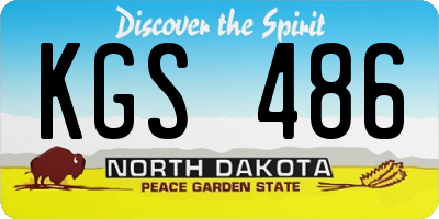 ND license plate KGS486