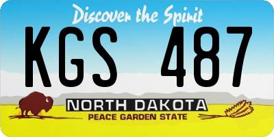 ND license plate KGS487