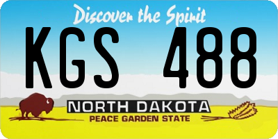 ND license plate KGS488