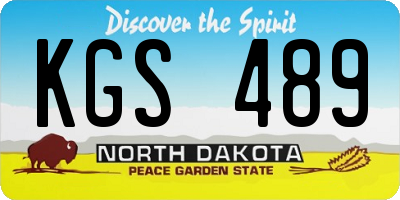 ND license plate KGS489