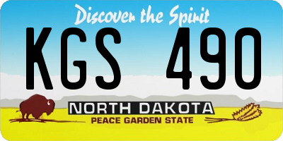 ND license plate KGS490