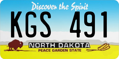 ND license plate KGS491