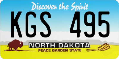 ND license plate KGS495
