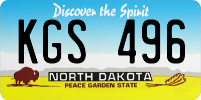 ND license plate KGS496