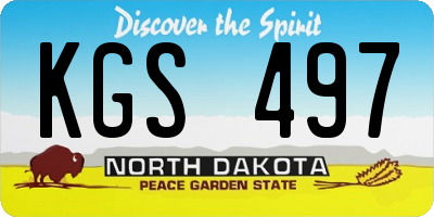 ND license plate KGS497