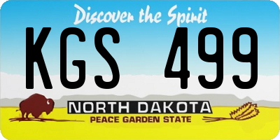 ND license plate KGS499