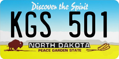 ND license plate KGS501
