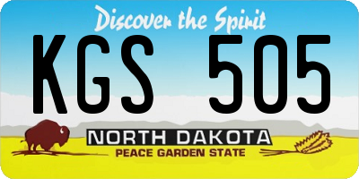 ND license plate KGS505