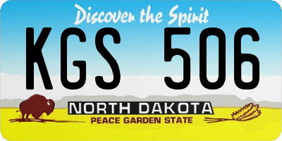 ND license plate KGS506