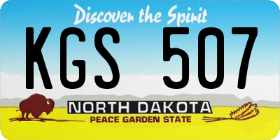 ND license plate KGS507
