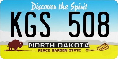 ND license plate KGS508