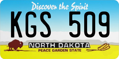 ND license plate KGS509