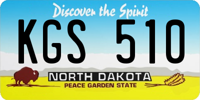 ND license plate KGS510