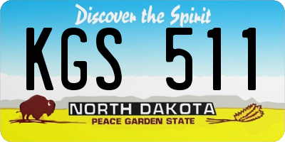 ND license plate KGS511