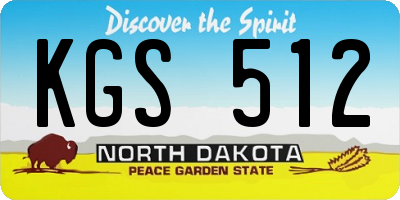 ND license plate KGS512