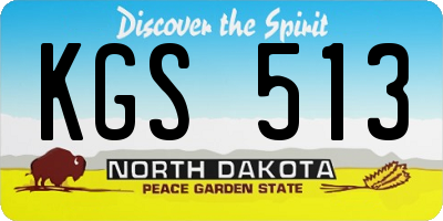 ND license plate KGS513